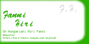 fanni hiri business card